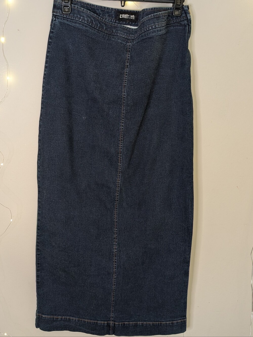 Y2K Denim Maxi Skirt with Side Slit